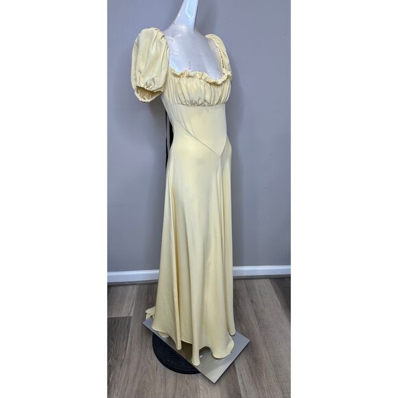 RODARTE Bow-embellished satin-trimmed silk-crepe maxi dress US 4 $2,400 - Picture 10 of 12